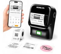 Rongta Máquina para hacer etiquetas Bluetooth, impresora térmica fácil de usar para oficina, hogar, negocios, viene con 1 rollo de etiqueta blanca de 2 x 1.2 pulgadas (negro)