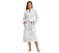 RONGTAI Batas suaves de felpa para mujer, ligeras y cálidas, batas de spa y baño para mamá, esposa y novia, Azul, S