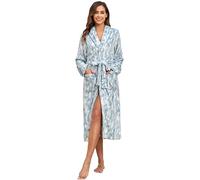 RONGTAI Robes for Women Luxurious Womens Robe with Shawl collars and belted Lightweight and warm Suitable for Birthday and Holiday Gifts (blue, L)