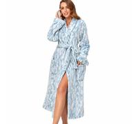 RONGTAI Robes for Women Luxurious Womens Robe with Shawl collars and belted Lightweight and warm Suitable for Birthday and Holiday Gifts (blue, XL)