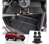 Rongtaod Tapetes de Piso para Honda CRV 2017-2022, tapete de Maletero Trasero, tapete de TPE para Todo Tipo de Clima, Accesorios CR-V 2021 (Alfombrillas para Maletero + Alfombrillas de Piso)