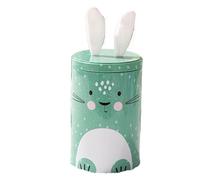 rongweiwang Bonita caja de hojalata con forma de conejito que contiene varios dulces con tapa sellada. Cuatro latas de dulces creativas de estilo retro que no se decoloran fácilmente, verde