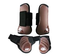 rongweiwang Botas de tendón para Caballos Resistentes con Forro Suave Que Ofrece Soporte y Son Ideales para Jinetes de competición. Botas de para Doma para Entrenamiento, Salto y, Marrón, L