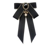 rongweiwang Broche de lazo distintivo para corbata, accesorio para mujer que realza tu atuendo en eventos, broche, pin, collar, recuerdo de fiesta, pajarita, estudiantes, faldas, Negro