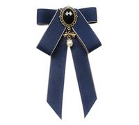 rongweiwang Broche de lazo distintivo para corbata, accesorio para mujer que realza tu atuendo en eventos, broche, pin, collar, recuerdo de fiesta, pajarita, estudiantes, faldas, Azul oscuro