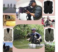 rongweiwang Chaleco De Senderismo Multibolsillos Hombres S Al Aire Libre Esencial para La Pesca Fotografía CAM Chaleco Hombres Multibolsillos ColorNegro Senderismo Al Aire Libre