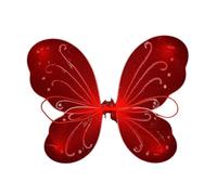 rongweiwang Disfraz de Hada Mariposa para niños, Ideal para Fiestas, representaciones teatrales, Bodas y carnavales. Disfraz de Hada con alas de Cosplay para carnavales. , Rojo , 35x42cm