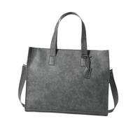 rongweiwang Elegante bolso de mano de gran capacidad para hombre, maletín de piel sintética, ideal para ir al trabajo, ir de compras o regalar. Este versátil bolso es ideal para, Gris, 41x10x32cm