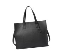 rongweiwang Elegante bolso de mano de gran capacidad para hombre, maletín de piel sintética, ideal para ir al trabajo, ir de compras o regalar. Este versátil bolso es ideal para, Negro, 41x10x32cm