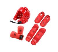 rongweiwang Equipo de Entrenamiento de MMA para Boxeo, Equipo Primera para competiciones Karate y Taekwondo, espinilleras con Calzado, Sparring Karate, Casco Boxeo y Guantes.