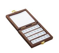 rongweiwang Paleta de acuarela vacía, bandeja para paletas de pintura artistas, contenedor pintura con tapa y 24 rejillas blancas