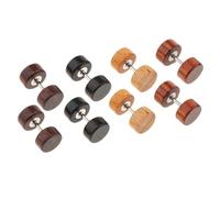 rongweiwang Pendientes de Para madera Pendientes con barra de túnel Diseños excepcionales Cuatro pares Opción de regalo para hombres Mujeres Tapones para los oídos de túnel de