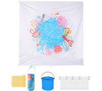 rongweiwang Piscina Infantil Plegable para bebés y Manta de Playa. Piscina Infantil para bebés. Piscina Infantil 2 en 1, Cuadrado, 2 m x 2 m