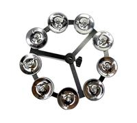 rongweiwang Platillo Hi Hat Pandereta Instrumento de percusión que produce un sonido nítido Música jazz Conjunto y baile Acompañamiento de baile Instrumento, Plata individual, 15.5 cm