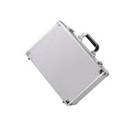 rongweiwang Práctica caja de instrumentos de mano, compartimento para guardar herramientas, estuche resistente que protege el equipo de daños, caja de herramientas portátil para, Plata