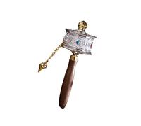 rongweiwang Rueda de oración tibetana de mano, diseñada para meditación y bendiciones. Instrumento portátil giratorio con mango de Para madera. Rueda de oración premium con