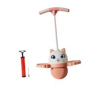 rongweiwang Tabla de Salto para Entrenamiento físico al Aire Libre, Juguete de Salto Altura con Mango Antideslizante para niños Que Ofrece un Juego Creativo y Atractivo. Pelota, Rosa, 38x80cm