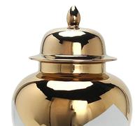 rongweiwang Tarro Decorativo de Porcelana, Obra de Arte bellamente elaborada para Decorar el hogar y la Sala Estar. Elegante Tarro Jengibre con Ramas y Flores.