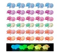 Rongxze 60 Pezzi Mini Tartarughe Luminose, Piccoli Tartarughe in Resina, FAI da Te Mini Statuette per Miniatura Giardino Decorazioni Paesaggio Feste di Compleanno Acquario (6 Colori)