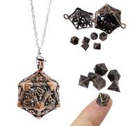 Rongxze 7 Piezas DND Dados Set, Desmontable Dados Poliedricos, DND Dice Set para Dungeon y Dragons Dados Poliédrico y de rol MTG RPG DND D4 D6 D8 D10 D12 D20