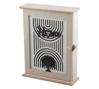Rongxze Caja para llaves de madera, árbol de la vida con gancho para llaves, decoración bohemia, armario para llaves de madera, soporte para llaves para entrada, pasillo, oficina