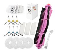 RongZy 19 Piezas Repuesto Accesorios para Eureka J12 Ultra Robot Aspirador Recambios con 1 Cepillo Principal,6 Cepillo Lateral,4 Bolsas Polvo/3 Filtro Hepa/4 Paños Fregado,1 Cepillos Herramientas