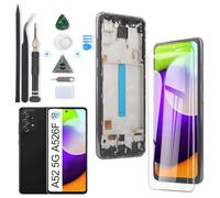 RongZy AMOLED Pantalla para Samsung Galaxy A52 5G A526B/A526U/A52s 5G A528B Pantalla Táctil LCD Kit de Pantalla de Repuesto Ensamblaje Digitalizador de Reemplazo con Herramientas(con Huella Digital)