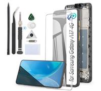 RongZy Pantalla de repuesto para Samsung Galaxy A17, pantalla táctil LCD, digitalizador interno para Samsung A17 4G/A175F, montaje de repuesto con kit de herramientas (con marco