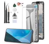 RongZy Pantalla LCD para Samsung Galaxy A17 5G, pantalla táctil y LCD para Samsung A176B/A176U con kit de herramientas de reparación (negro, con marco, Incell)