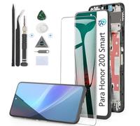 RongZy Pantalla para Honor 200 Smart Táctil LCD de Repuesto Ensamblaje Digitalizador Reemplazo para Honor 200 Smart con Herramientas de Reparación(Negro con Marco)