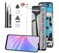 RongZy Pantalla para OPPO A58 5GTáctil LCD de Repuesto Ensamblaje Digitalizador Reemplazo para OPPO A78 5G con Herramientas de Reparación (Negro con Marco)