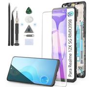 RongZy Pantalla para Realme 12X 5G RMX3998 Táctil LCD de Repuesto Ensamblaje Digitalizador Reemplazo para Realme 12X 5G con Herramientas de Reparación(Negro con Marco)