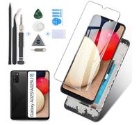 RongZy Pantalla para Samsung Galaxy A02S/A025U/A025A Pantalla Táctil LCD Kit de Pantalla de Repuesto Ensamblaje Digitalizador de Reemplazo con Herramientas(Negro con Marco)