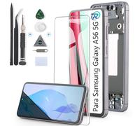 RongZy Pantalla para Samsung Galaxy A56 5G incell Táctil LCD de Repuesto Ensamblaje Digitalizador Reemplazo para Samsung A56 5G A566V/A566B/A566E/A566U/A566W con Herramientas de Reparación(con Marco)