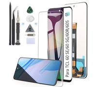 RongZy Pantalla para TCL 60 SE/60 5G/60R/605 Táctil LCD de Repuesto Ensamblaje Digitalizador Reemplazo para TCL 60 SE con Herramientas de Reparación(Negro)