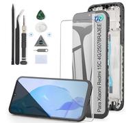 RongZy Pantalla para Xiaomi Redmi 15C 4G Táctil LCD de Repuesto para Xiaomi Redmi 15C 4G 25078RA3EE Ensamblaje Digitalizador Reemplazo con Herramientas de Reparación (Negro con Marco)