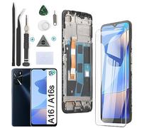 RongZy para OPPO A16/A16s Reemplazo de Pantalla Táctil LCD + Compatible con OPPO A16/A16s el Kit de Herramientas de la Pantalla de Montaje del Teléfono(Negro con Marco)