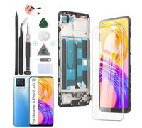 RongZy para Realme 8 4G RMX3085 Reemplazo de Pantalla Táctil LCD + Compatible con Realme 8 Pro RMX3081 el Kit de Herramientas de la Pantalla de Montaje del Teléfono (Negro con Marco)