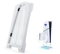RongZy Soporte Vertical para PS5 Slim con Alfombrilla de Silicona Antideslizante Base de Soporte para PlayStation 5 Slim Edición Digital(Blanco,Edición Digital)