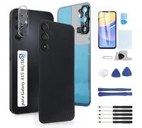 RongZy Tapa de Bateria para Samsung Galaxy A15 Carcasa Trasera Kit de réparation de remplacement Compatible con Samsung Galaxy A15 4G/5G con Herramientas(Negro,con Lente de Cámara)