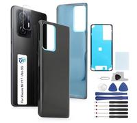 RongZy Tapa de Batería para Xiaomi 11T / 11T Pro 5G Cubierta Posterior Panel Trasero con Herramientas(Negra)