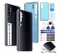 RongZy Tapa de Batería para Xiaomi Mi Note 10/Mi Note 10 Pro/Mi CC9 Pro Cubierta Posterior Panel Trasero con Herramientas(Negro)