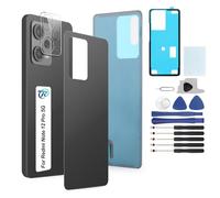 RongZy Tapa de Bateria para Xiaomi Redmi Note 12 Pro 5G Carcasa Trasera Kit de réparation de remplacement Compatible con Redmi Note 12 Pro 5G con Herramientas(Negro)