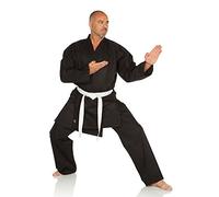 Ronin Karate Gi - Uniforme de karate para estudiante ligero - kimono de calidad profesional hecho - Kit de artes marciales de 100% algodón avanzado estilo kárate entrenamiento para adultos y niños., 00, Negro