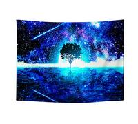 Roninkier Árbol de la Vida UV Tapiz Negro Luz Pared Tela, Psicodélico Estética Naturaleza Bosque Pared Colgante para Dormitorio Sala de Estar 230 x 180cm
