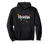 Ronja - Hermoso Nombre de niña con Mariposas Coloridas Sudadera con Capucha