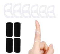 RonJea Juego de 10 férulas y mangas ovaladas transparentes para dedos, 6 férulas graduadas para dedos y 4 mangas de dedo para gatillo/mazo/artritis/alisado, soporte de dedo para