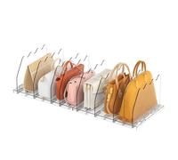 Ronlap Lote de 8 separadores de estante, almacenamiento para bolsos, estante de armario, organizador de ropa ajustable, organizador de bolsos, para cocina, armario, baño, transparente