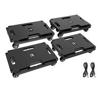 Ronlap Muebles móviles para Muebles, mudanzas de Muebles con Ruedas, Rodillos móviles portátiles para Muebles Pesados, pequeñas y Planas con 8 Cuerdas, Capacidad de 800 KG, Paquete de 4, Negro