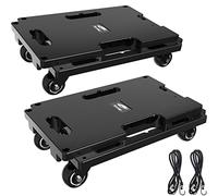 Ronlap Muebles móviles para Muebles, Rodillos móviles portátiles para Muebles Pesados, pequeñas y Planas con 4 Cuerdas, Capacidad de 400KG, Paquete de 2, Negro